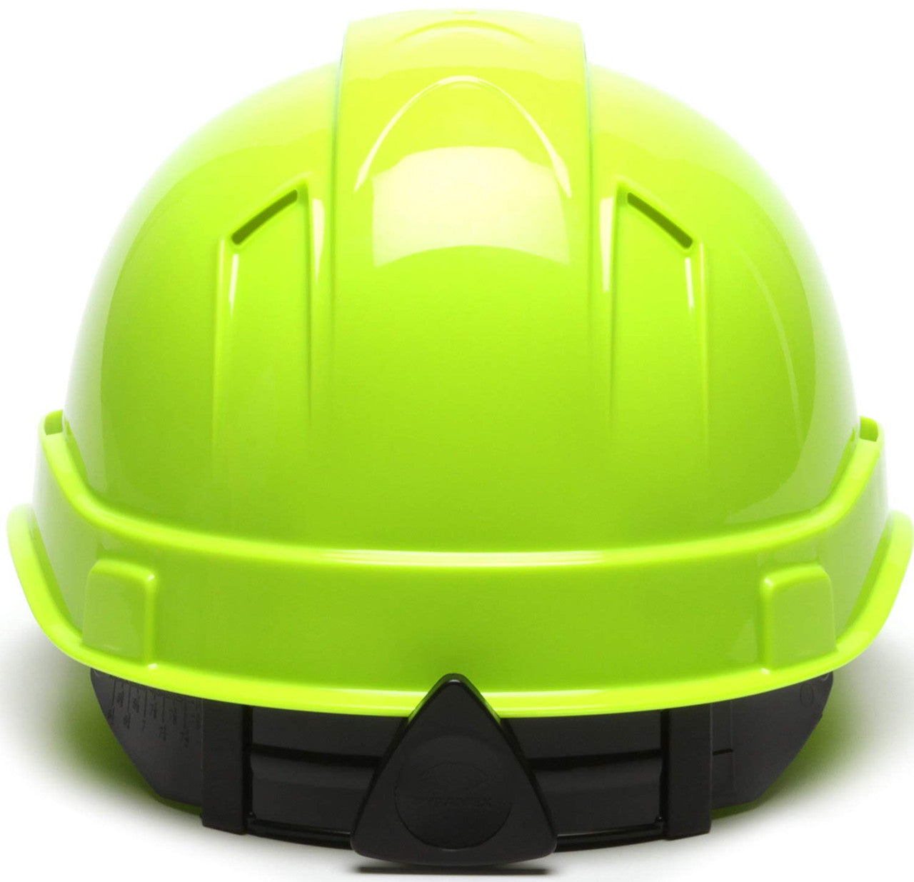 Pyramex Ridgeline Vented Hi-Viz Lime Cap Style Hard Hat - 4 Point Suspensions