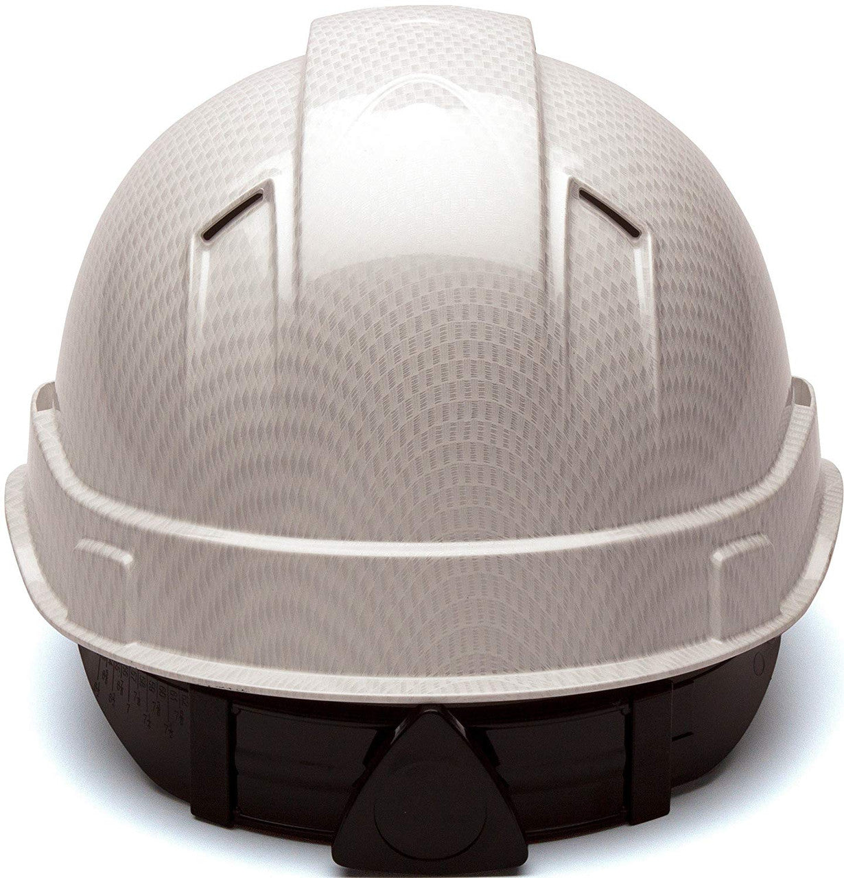 Pyramex Vented Cap Style Ridgeline Hard Hat Shiny White Pattern - 6 Point Ratchet Suspensions