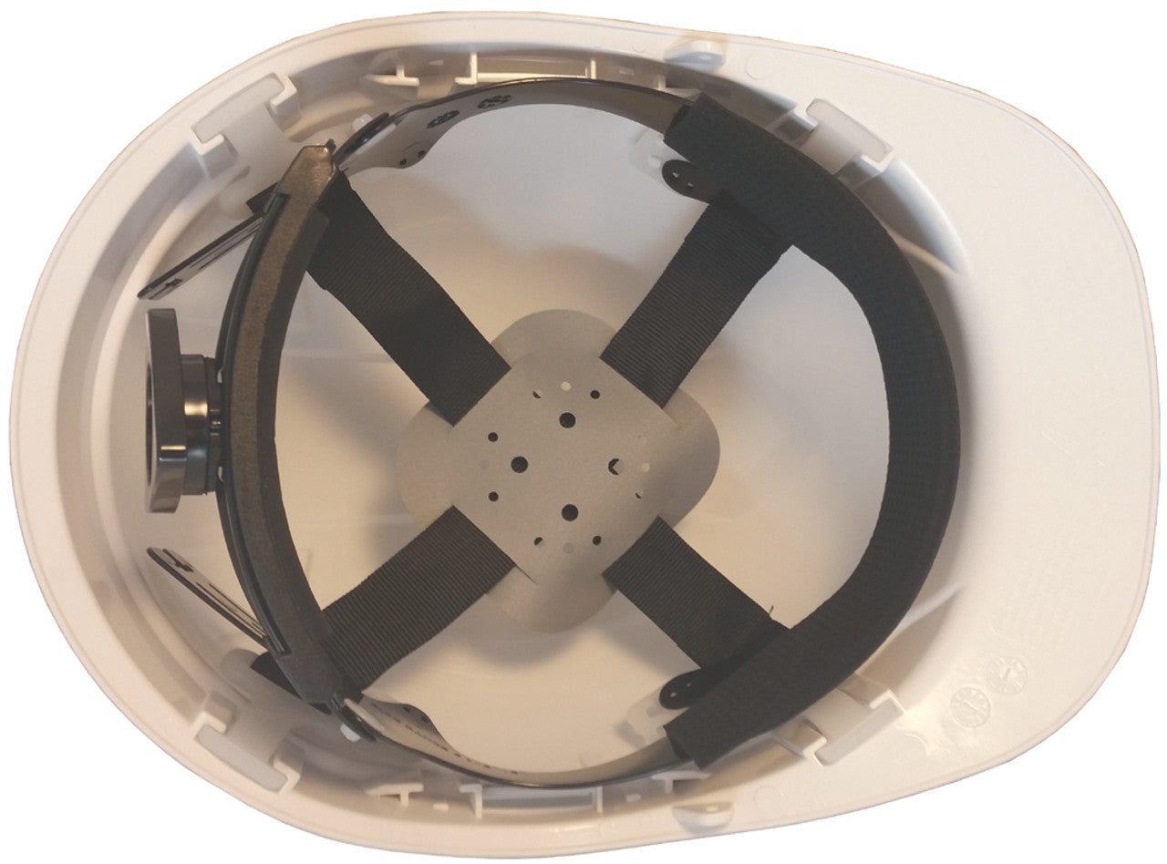 Pyramex Ridgeline Vented Hi-Viz Lime Cap Style Hard Hat - 4 Point Suspensions