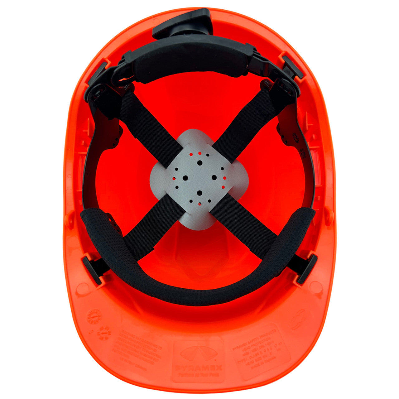 Pyramex Ridgeline Vented Hi-Viz Orange Cap Style Hard Hat - 6 Point Suspensions