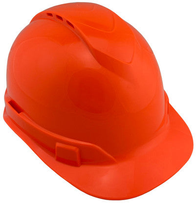 Pyramex Ridgeline Vented Hi-Viz Orange Cap Style Hard Hat - 6 Point Suspensions
