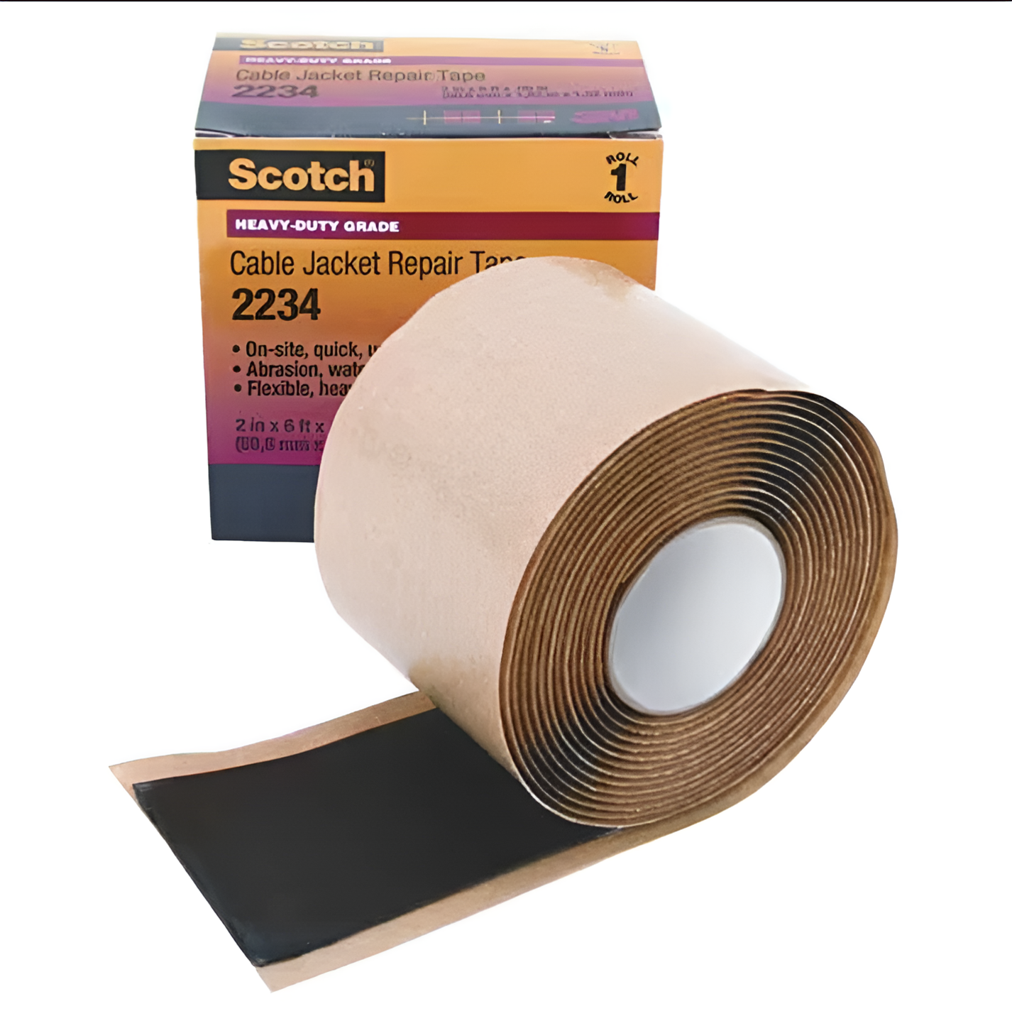 3M Mastic Tape, 60 mil, 2" x 6 ft., Black