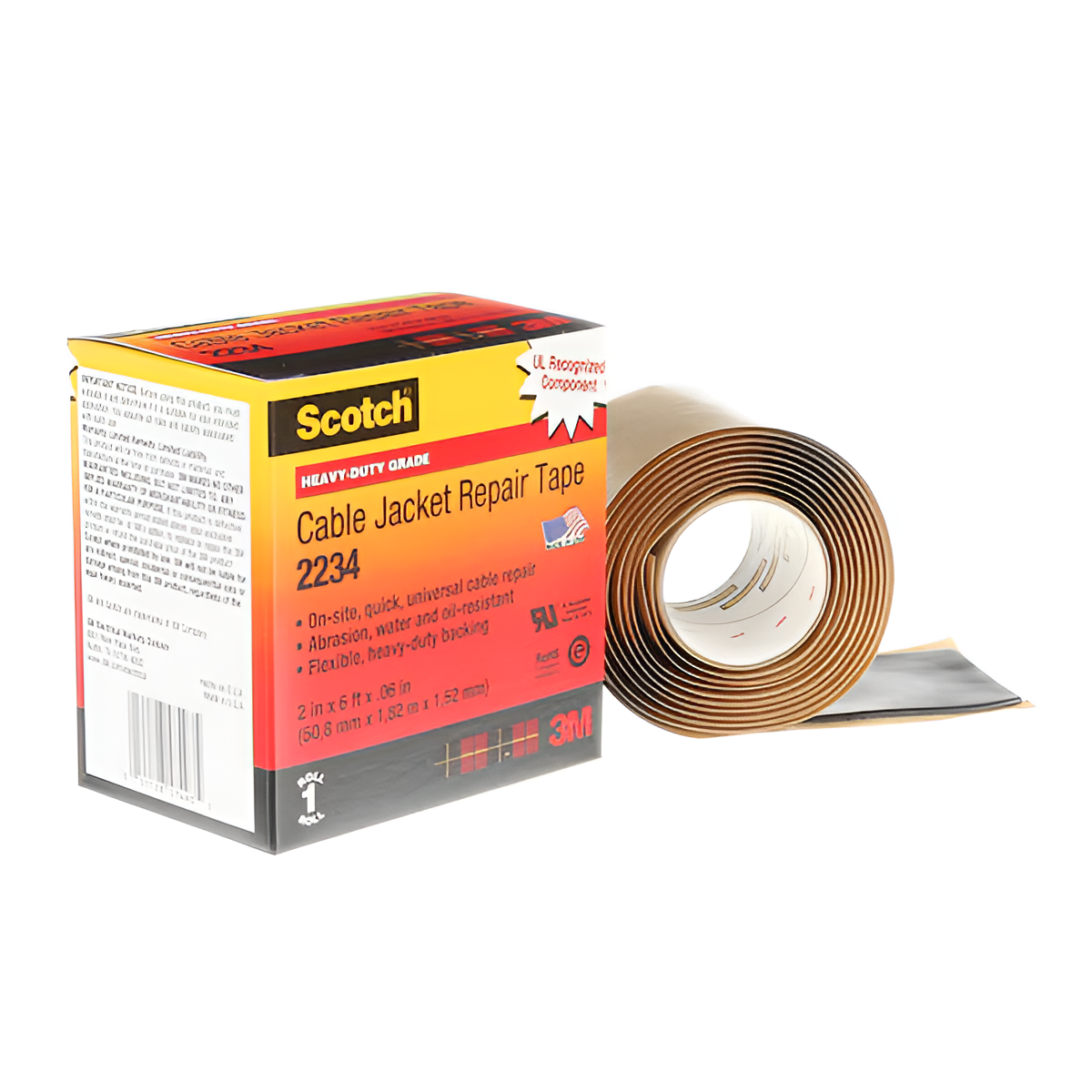 3M Mastic Tape, 60 mil, 2" x 6 ft., Black