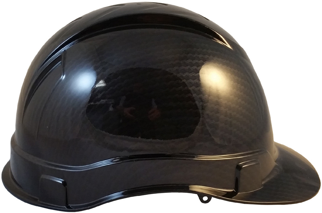 Pyramex Ridgeline Cap Style Hard Hat Shiny Black Graphite Pattern - 4 Point Suspensions