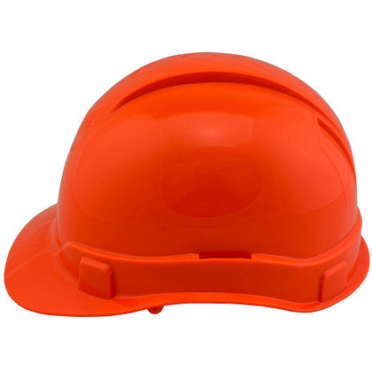 Pyramex Ridgeline Cap Style Hard Hats Hi Viz Orange - 4 Point Suspension